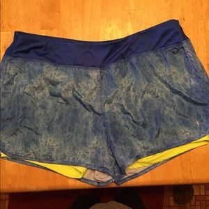 Danskin blue and yellow workout shorts.